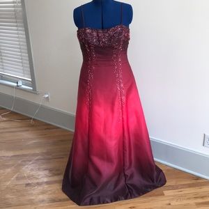 Red/Dark red transition Prom Dress Goth Vampire